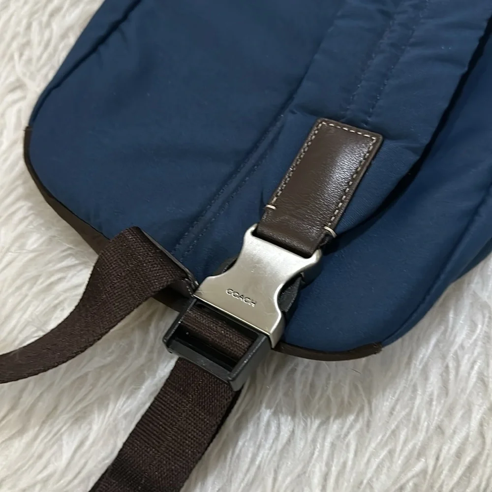 Coach Men’s Crossbody Sling Bag Nylon and Leather C1376-f70834 - Picture 7 of 10